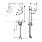 Смеситель Hansgrohe Tecturis S 150 Fine CoolStart для умывальника без донного клапана, Matt Black (73341670) - Фото 2