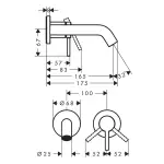 Смеситель Hansgrohe Tecturis S 165 для умывальника из стены, Matt White (73350700) - Фото 3