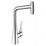 Смеситель для кухни Hansgrohe Metris Select 320 2jet с вытяжным изливом, хром (73820000) - Фото 1