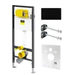 Інсталяція для підвісного унітазу Viega Prevista Dry з клавішею змиву Visign for Style 23 пластик, чорний глянсовий (771973S_773175) - Фото 1