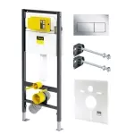 Инсталляция для подвесного унитаза Viega Prevista Dry с клавишей смыва Visign for Life 5, модель 8601.1, хром (771973S_773717) - Фото 1