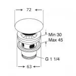 Донний клапан Push-open Villeroy&Boch Universal accessories (8L033401) - Фото 2