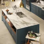 Керамогранітна плита для стільниць Atlas Concorde Plan Calacatta Borghini Bookmatch Silk 162x324 cm 12 mm ST (AF5C) - Фото 2
