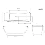 Ванна зі штучного каменю Studio Stone Aller, окремо стояча, 170x70, біла (ALL170070) - Фото 4