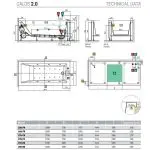Ванна акрилова Novellini Calos 2.0 160x70 (C2116070-A) - Фото 4