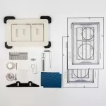 Клавіша змиву Edplit Invici Tile CWGSDT, прихована, сумісна з Geberit Sigma, Delta, TECE (E10004) - Фото 1