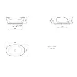 Умивальник накладний PAA Amore, Silkstone, зі зливом, 60х37, Matte White (IAMS_00) - Фото 4