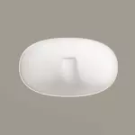 Умивальник на стільницю PAA Bella, прихований слив, литий камінь, 65х39, Glossy Alpine White (IBELL_00) - Фото 2