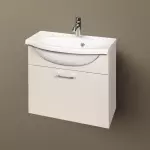 Умивальник підвісний PAA Delta 600, литий камінь, 60х46, Glossy Alpine White (IDE600_00) - Фото 2