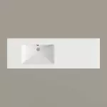 Умивальник підвісний PAA Long Step 1500 A, литий камінь, лівий, 150х49, Glossy Alpine White (ILS1500_A_00) - Фото 2