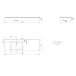 Умивальник підвісний PAA Long Step 1500 A, литий камінь, лівий, 150х49, Glossy Alpine White (ILS1500_A_00) - Фото 4