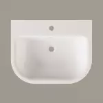 Умивальник підвісний PAA Vario, литий камінь, 59,5х47, Glossy Alpine White (IVAR_00) - Фото 2