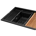 Кухонна станція GRANADO Optimal Estella 78x50x21, ширина крила 16см, Black Shine (KSG0201) - Фото 3