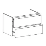 Тумба під раковину Petit Ho.Me 80x45 см Tuxedo Matt з умивальником Strong 81x46x10 см, чорний (L636/A160) - Фото 4