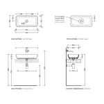 Умивальник на стільницю Flaminia Pass 60 (PS60A) - Фото 3