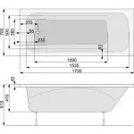Ванна акрилова прямокутна Pool Spa KLIO 170x70 з ніжками (PWPA410ZN000000) - Фото 4