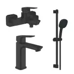 Набір змішувачів для ванни GROHE Cubeo, чорний матовий (1018132430+1017552430+267482433) - Фото 1