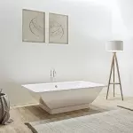 Ванна зі штучного каменю Studio Stone Ula, окремо стояча, прямокутна, 190x120, біла (ULA190120) - Фото 1