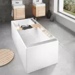 Ванна зі штучного каменю PAA INFINITY 179.5х79.5 з панелями, що окремо стоїть, Matte White (VAINFS_00) - Фото 1