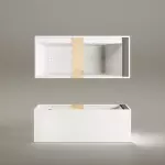 Ванна зі штучного каменю PAA INFINITY 179.5х79.5 з панелями, що окремо стоїть, Matte White (VAINFS_00) - Фото 2