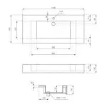 Раковина підвісна Luxestone 110 (WS11000) - Фото 2