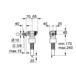 Наповнювач клапана змиву без компенсатора зміщення Grohe (37095000) - Фото 2