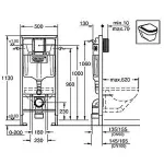 Инсталляция Grohe Rapid SL 4 в 1 белая клавиша (38722001) - Фото 2