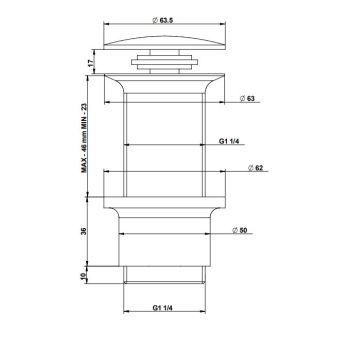 Донний клапан Bongio clic clac 1 1/4 без переливу, ferro antico (0079FAST)