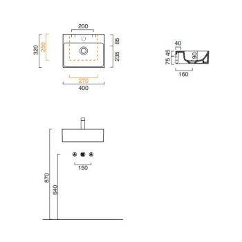 Умивальник підвісний Catalano Verso 40х32 см, білий&#8230; - Фото №2