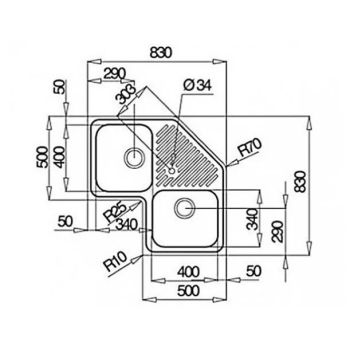 Кухонна мийка Teka Classic Angular 2B нерж. сталь&#8230; - Фото №2