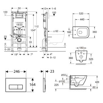Комплект унитаза подвесного с крышкой Waterway GOLF… - Фото №2