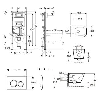 Комплект унитаза подвесного с крышкой Waterway GOLF… - Фото №2