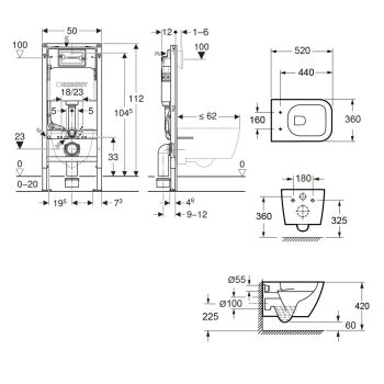 Комплект унитаза подвесного с крышкой Waterway GOLF… - Фото №2