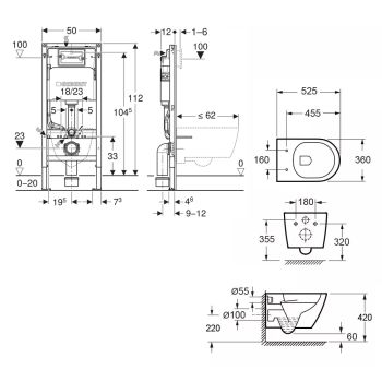 Комплект унитаза подвесного с тонкой крышкой Waterway&#8230; - Фото №2