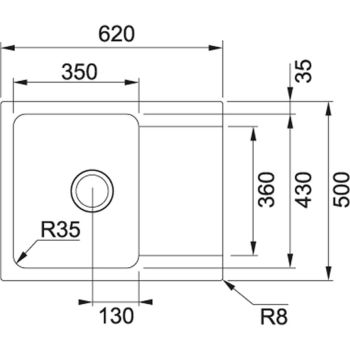 Кухонна мийка Franke Orion OID 611-62, накладна, оборотна, 62x50, тектонайт чорний (114.0498.008)