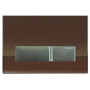 Змивна клавіша із вбудованою системою видалення запаху, скло (коричнева/алюміній) Geberit Sigma40 (115.600.SQ.1)