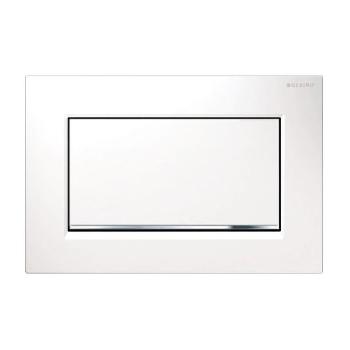 Клавіша змиву Geberit Sigma30 із системою змив/стоп, білий/глянцевий хром/білий (115.893.KJ.1)