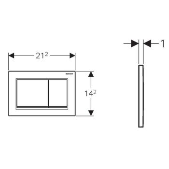 Клавіша змиву Geberit Omega30 пластик, глянсовий хром/матовий хром/глянцевий хром (115.080.KH.1)