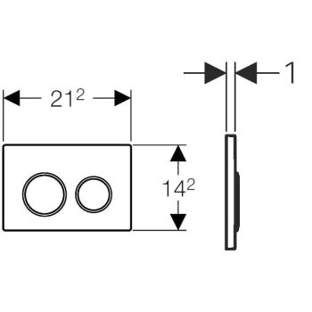 Клавіша змиву Geberit Omega20 пластик, чорний/глянсовий… - Фото №2