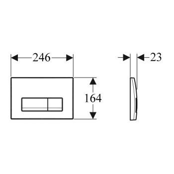 Клавіша змиву Geberit Delta50 для подвійного змиву,… - Фото №2