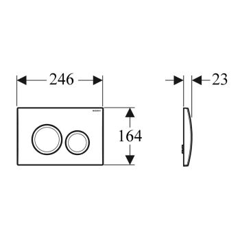 Клавіша змиву Geberit Delta20, подвійний змив, білий… - Фото №2