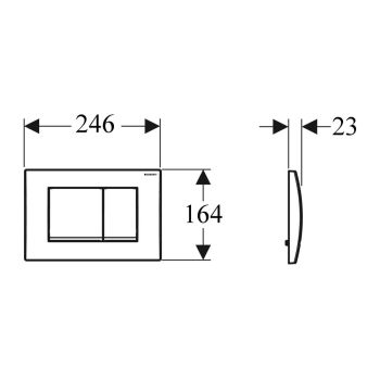 Клавіша змиву Geberit Delta30, подвійний змив, білий… - Фото №2