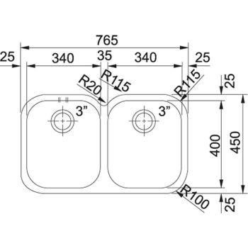 Кухонна мийка Franke Armonia AMX 120, під стільницю,&#8230; - Фото №2