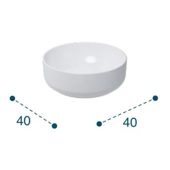 Умивальник на стільницю Waterway Round 40 см, білий&#8230; - Фото №2