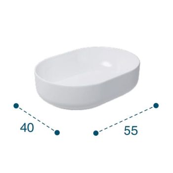 Умивальник на стільницю Waterway Lake 55х40 см, чорний&#8230; - Фото №2