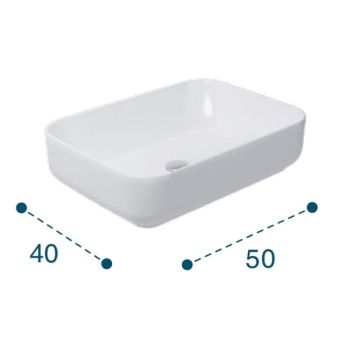 Умивальник на стільницю Waterway Ocean 50х40 см, білий&#8230; - Фото №2