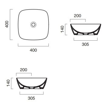 Настільний умивальник Catalano Green Lux 40х40 см,&#8230; - Фото №2