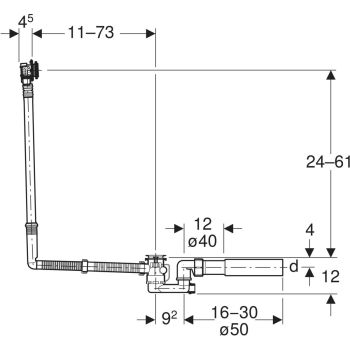 Злив-перелив для ванни Geberit з поворотним механізмом… - Фото №2
