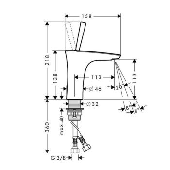 Смеситель для раковины Hansgrohe PuraVida 110 (15070400) - Фото №2