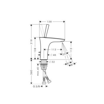 Смеситель для раковины Hansgrohe PuraVida 110 (15074000) - Фото №2